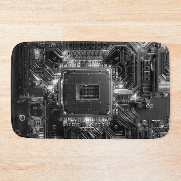Item preview, Futuristic Circuit Board Motherboard Tech Black and White Digital Art for Mens designed and sold by lematworks.