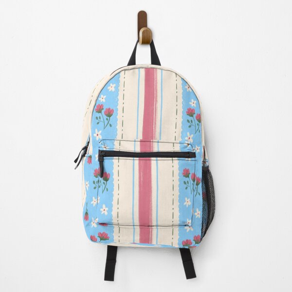 Item preview, Rosebud Blue Vintage Wildflower Stripe Pattern designed and sold by MoonwillowArt.