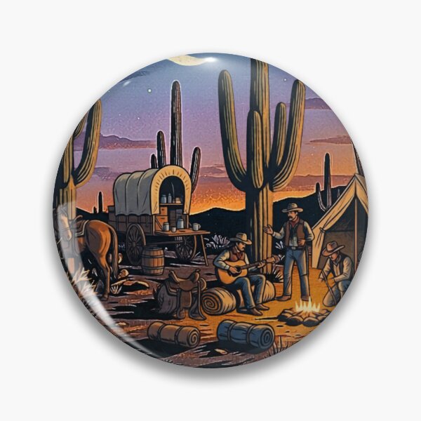 Item preview, Cowboy Camp Desert Wilderness Vintage Western Poster designed and sold by Dust And Doom.