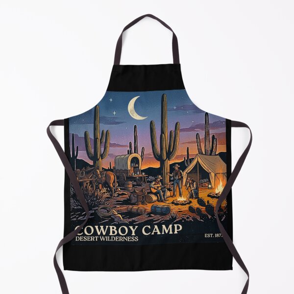 Item preview, Cowboy Camp Desert Wilderness Vintage Western Poster designed and sold by Dust And Doom.