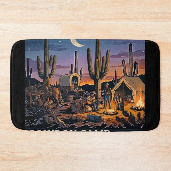 Item preview, Cowboy Camp Desert Wilderness Vintage Western Poster designed and sold by Dust And Doom.