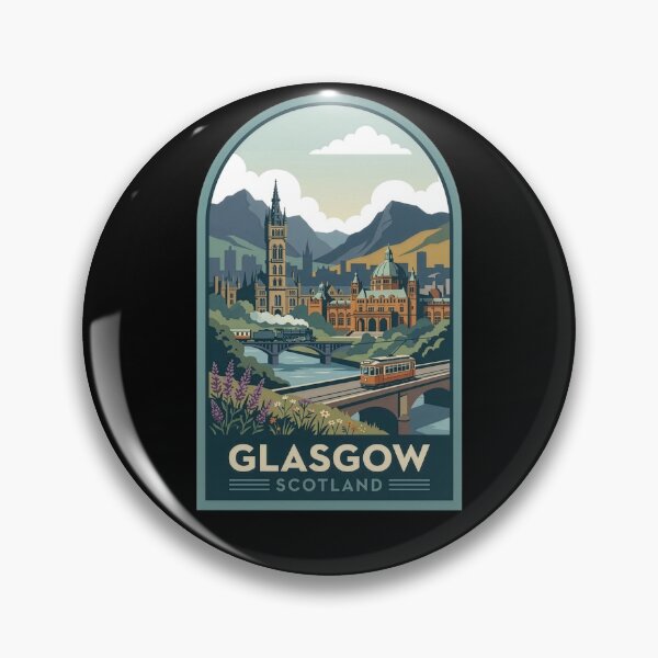 Item preview, Glasgow Scotland Vintage Travel Poster Art - Kelvingrove and University designed and sold by Loom on the Loch.
