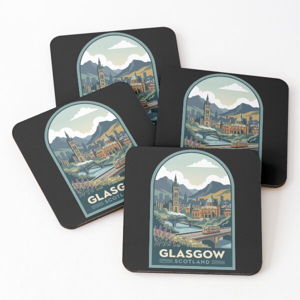 Item preview, Glasgow Scotland Vintage Travel Poster Art - Kelvingrove and University designed and sold by Loom on the Loch.