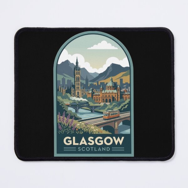 Item preview, Glasgow Scotland Vintage Travel Poster Art - Kelvingrove and University designed and sold by Loom on the Loch.