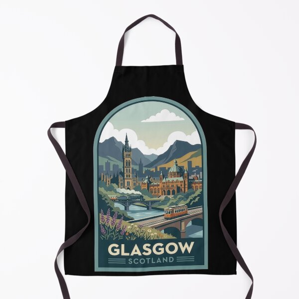 Item preview, Glasgow Scotland Vintage Travel Poster Art - Kelvingrove and University designed and sold by Loom on the Loch.