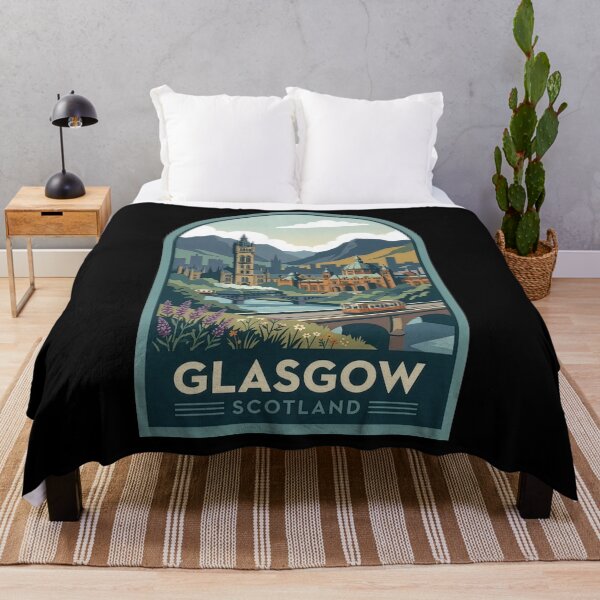 Item preview, Glasgow Scotland Vintage Travel Poster Art - Kelvingrove and University designed and sold by Loom on the Loch.