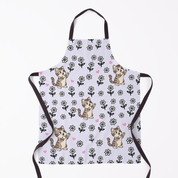 Item preview, Cute Kitten and Ditsy Daisy Floral Pattern On Soft Lavender Background designed and sold by Blupunk.