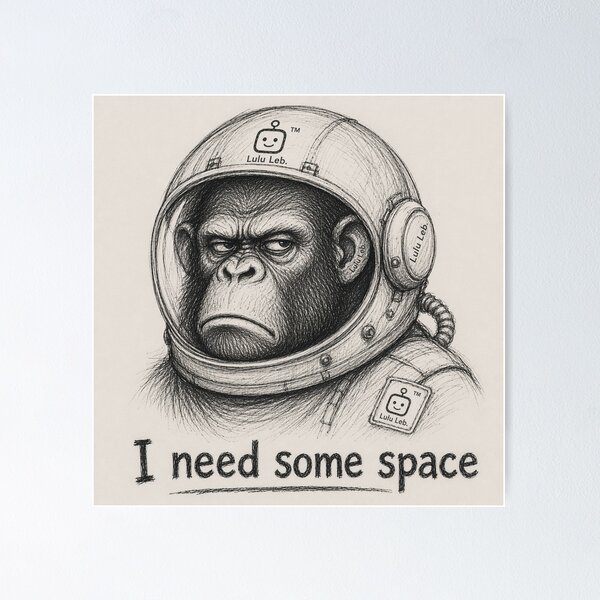 Item preview, Monkey in Astronaut suit  designed and sold by LuluLeb.
