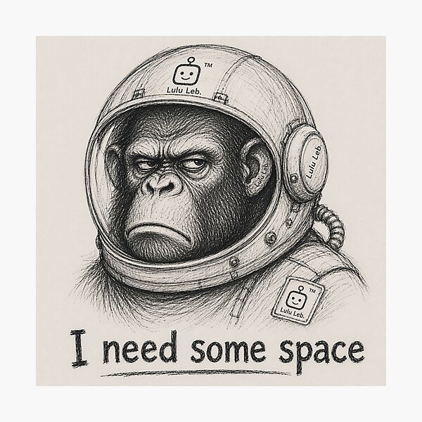 Item preview, Monkey in Astronaut suit  designed and sold by LuluLeb.