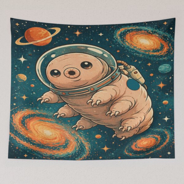 Item preview, Tardigrade Astronaut In Space | Water Bear Retro Cosmic Science Gift designed and sold by ArtFreshStudio.