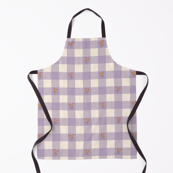 Item preview, Marigold Lavender Gingham Wildflower Pattern designed and sold by MoonwillowArt.