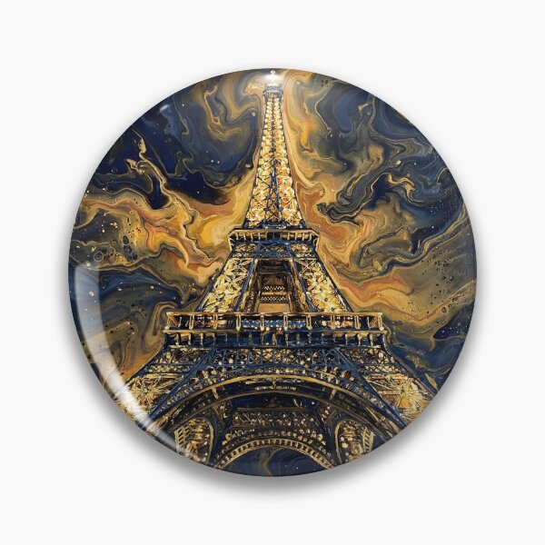 Artikelvorschau, Eiffelturm Paris Bunte Acryl-Gießkunst mit Spachteltechnik entworfen und verkauft von GymTanLaundry.