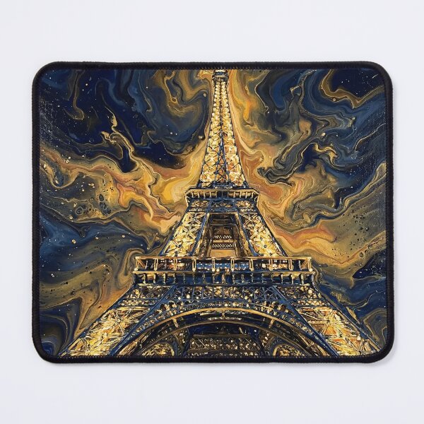 Item preview, Eiffel Tower Paris Colorful Acrylic Pour Palette Knife Art designed and sold by GymTanLaundry.