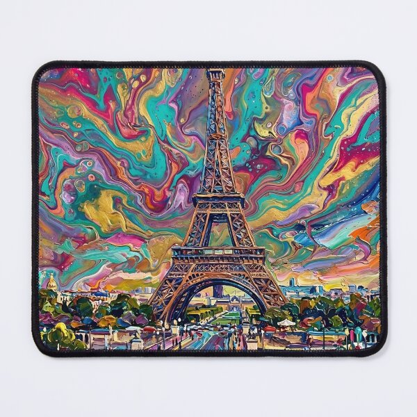 Item preview, Eiffel Tower Paris Colorful Acrylic Pour Palette Knife Art designed and sold by GymTanLaundry.