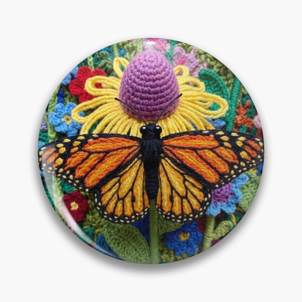 Item preview, Yarn Monarch Butterfly on Yarn Cone Flower designed and sold by Tridentulus.