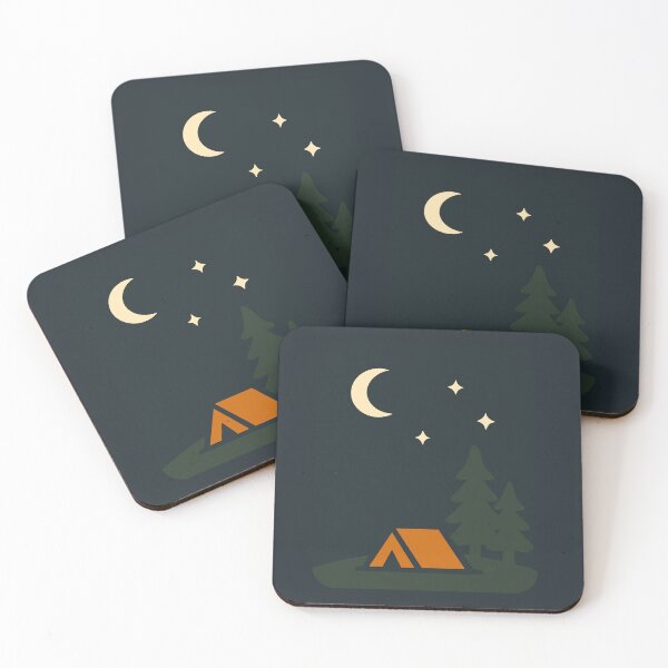 Item preview, Camping Tent Night Sky Pine Trees Design designed and sold by Vileprint.