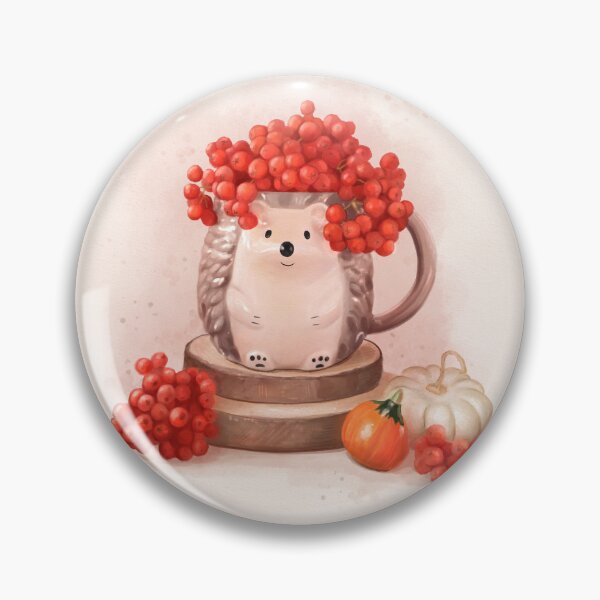 Item preview, Cute Hedgehog Mug Autumn Still Life designed and sold by katemaxi.