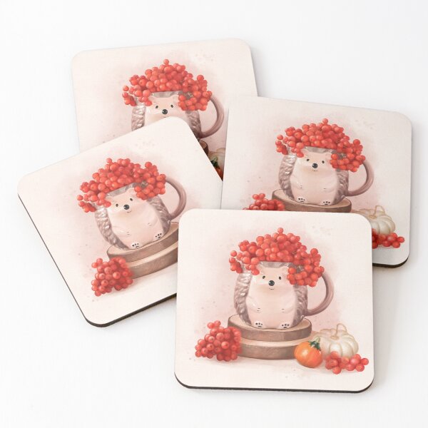 Item preview, Cute Hedgehog Mug Autumn Still Life designed and sold by katemaxi.