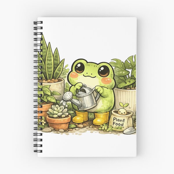Item preview, Cute Frog Watering Garden – Whimsical Fantasy Frog Plant Lover Sticker designed and sold by Ortegan90.