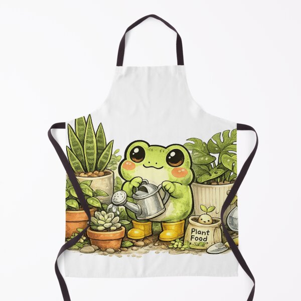 Item preview, Cute Frog Watering Garden – Whimsical Fantasy Frog Plant Lover Sticker designed and sold by Ortegan90.