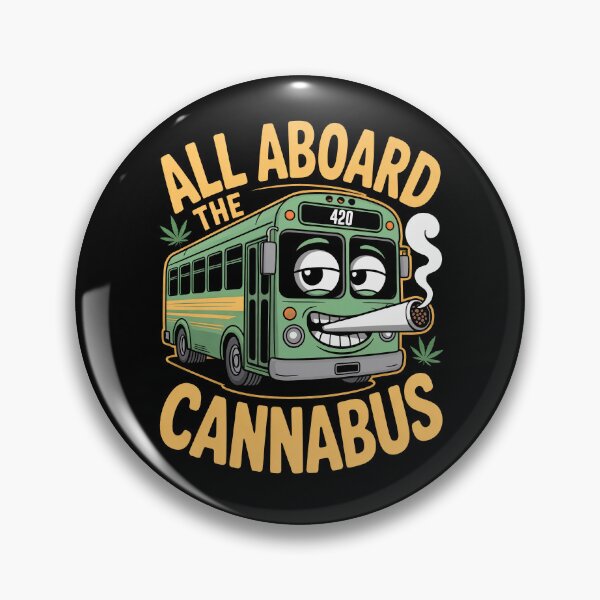 Item preview, All Aboard The Cannabus Funny Weed Bus Stoner Cartoon Joke designed and sold by Say It With Ink.