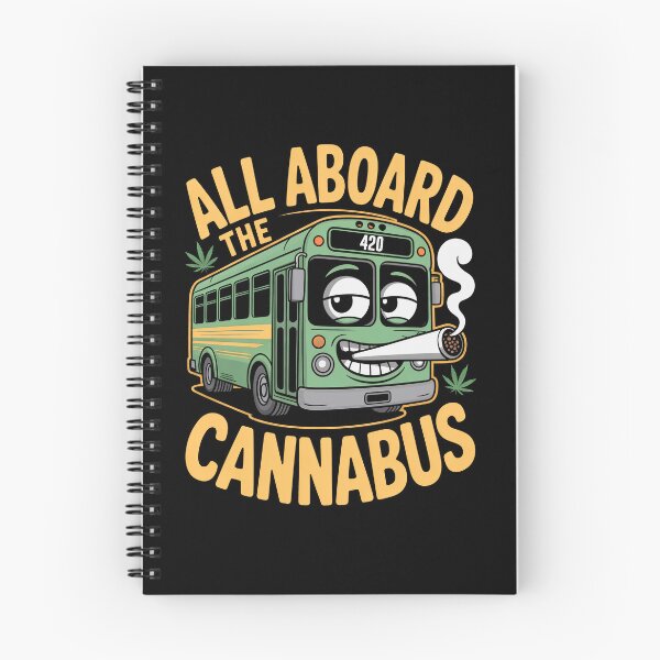 Item preview, All Aboard The Cannabus Funny Weed Bus Stoner Cartoon Joke designed and sold by Say It With Ink.