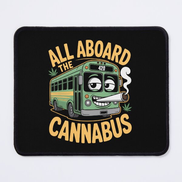 Item preview, All Aboard The Cannabus Funny Weed Bus Stoner Cartoon Joke designed and sold by Say It With Ink.