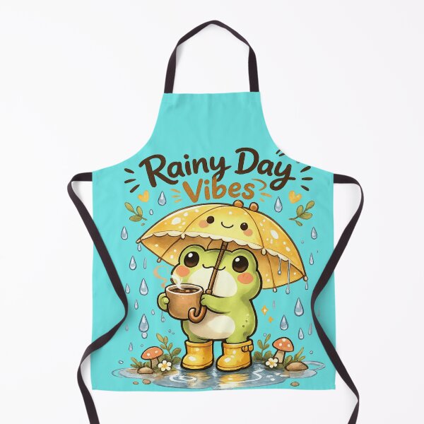 Item preview, Cute Frog Under Umbrella Drinking Coffee – Rainy Day Fantasy Frog Aesthetic Sticker designed and sold by Ortegan90.