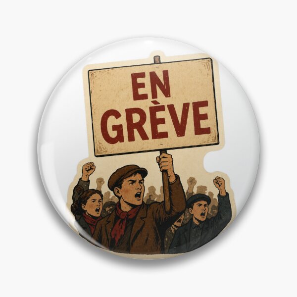 Item preview, Vintage French Strike Sticker – “EN GRÈVE” Protest Placard Retro Style designed and sold by Voici.