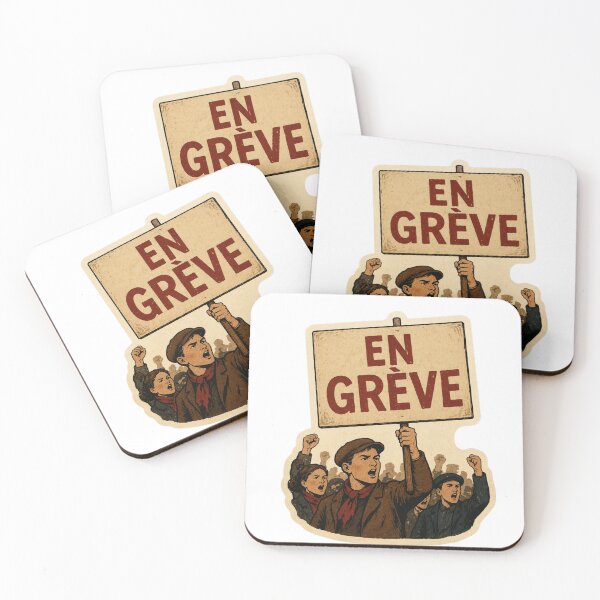Item preview, Vintage French Strike Sticker – “EN GRÈVE” Protest Placard Retro Style designed and sold by Voici.
