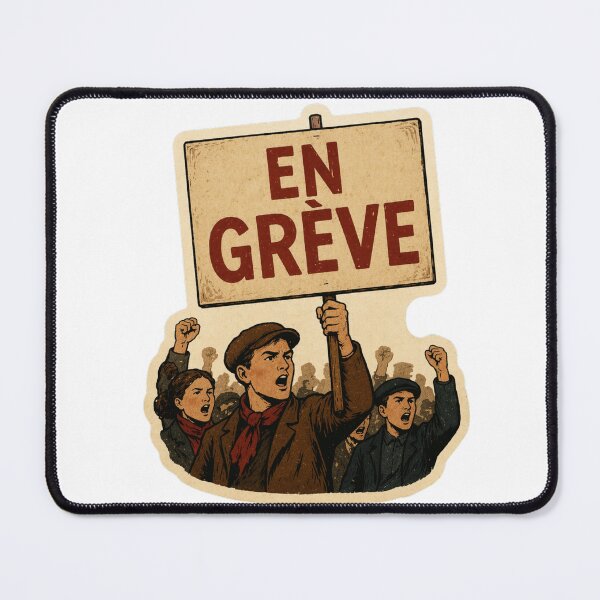 Item preview, Vintage French Strike Sticker – “EN GRÈVE” Protest Placard Retro Style designed and sold by Voici.