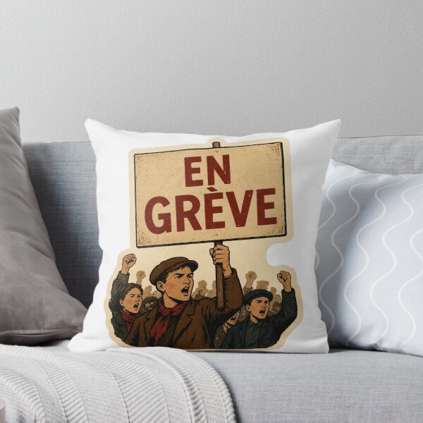 Item preview, Vintage French Strike Sticker – “EN GRÈVE” Protest Placard Retro Style designed and sold by Voici.