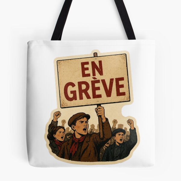 Item preview, Vintage French Strike Sticker – “EN GRÈVE” Protest Placard Retro Style designed and sold by Voici.