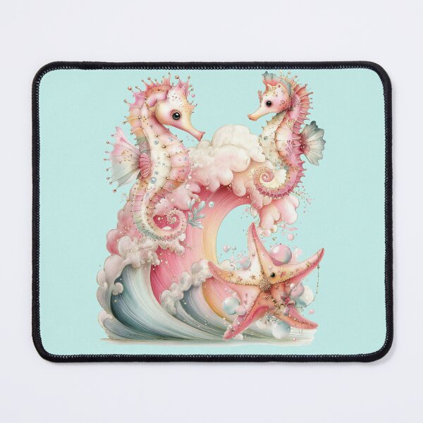 Item preview, Adorable Pastel Seahorses in Ocean Dream designed and sold by Szpaku desart .
