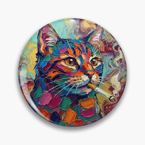 Item preview, Cat Smoking a Cigarette Funny Illustrated Art designed and sold by GymTanLaundry.