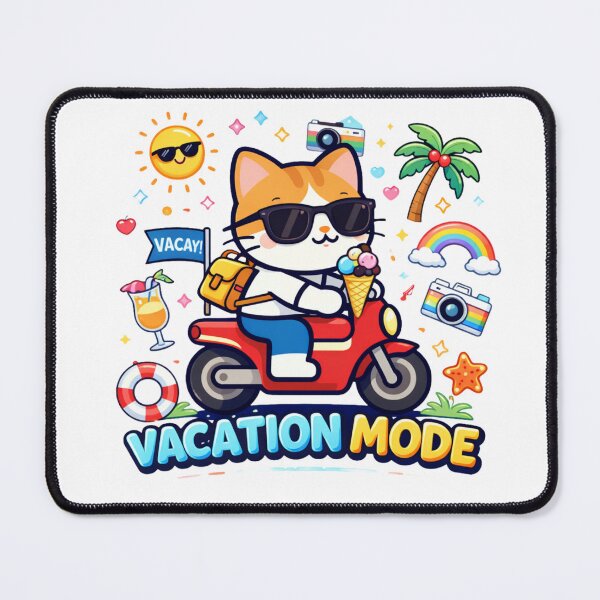 Item preview, Vacation Mode Scooter Cat designed and sold by Halcyonity.