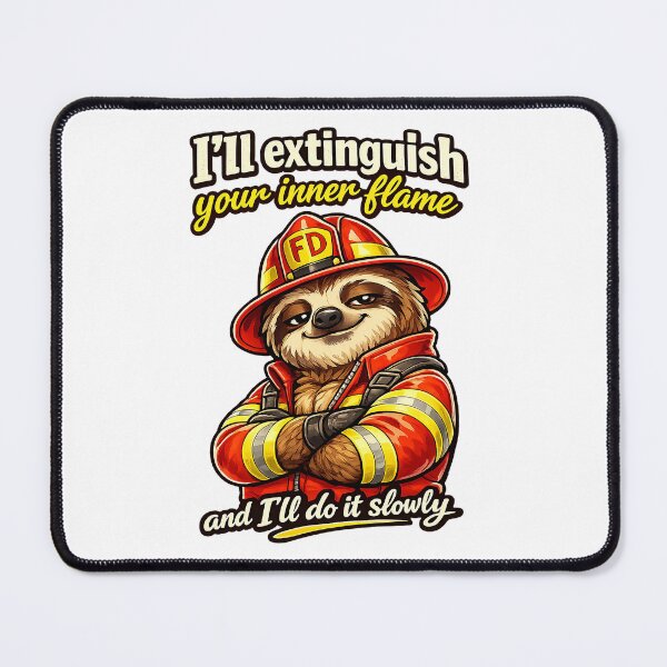Item preview, I’ll Extinguish Your Inner Flame Firefighter Humor Sloth Design designed and sold by CyfroweMysli.
