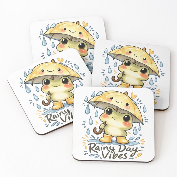 Item preview, Cute Frog Under Umbrella – Rainy Day Vibes Aesthetic Frog Sticker designed and sold by Ortegan90.
