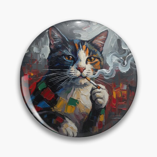 Item preview, Cat Smoking a Cigarette Funny Illustrated Art designed and sold by GymTanLaundry.