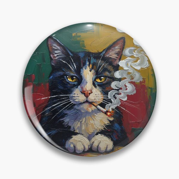 Item preview, Cat Smoking a Cigarette Funny Illustrated Art designed and sold by GymTanLaundry.