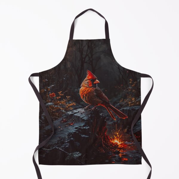 Item preview, Mystical Cardinal Bird in Enchanted Woodland Firelight Art designed and sold by BeautifulVirtues.