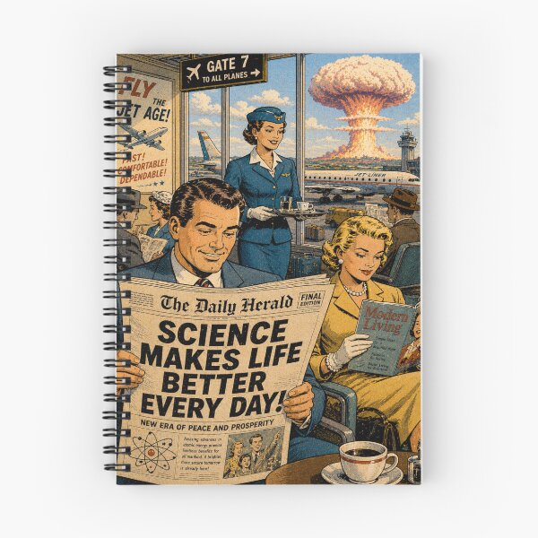 Item preview, Atomic Science 1950s Ironic Airport Funny Comic Art designed and sold by Maljonic.
