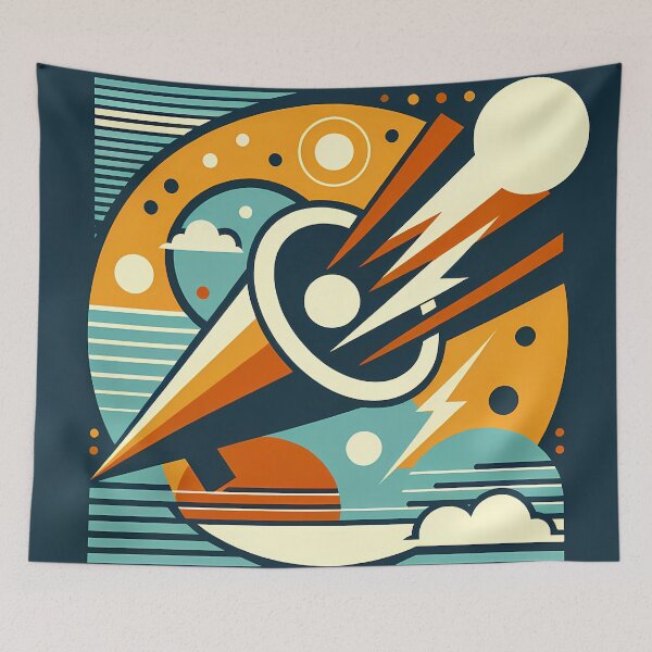 Item preview, Geometric Comet Through a Retro Space Circle designed and sold by InkSmithery.