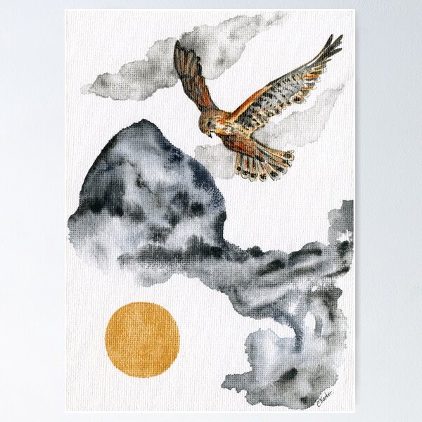 Item preview, Summit Soar - Eagle over Mountain Watercolour Abstract Art designed and sold by Cass Harker Studio.