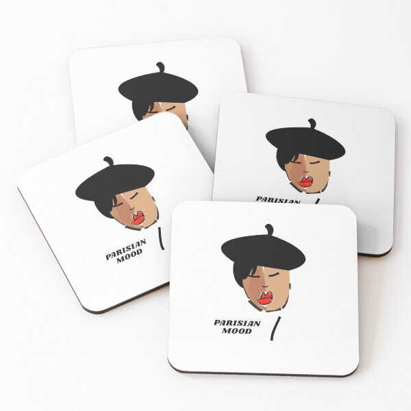 Item preview, Minimalist Woman Illustration Black Beret Parisian Mood designed and sold by baskamade.