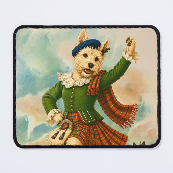 Item preview, Vintage Glasgow Travel Poster Scottish Terrier Dance designed and sold by CJChronicles.