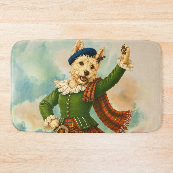 Item preview, Vintage Glasgow Travel Poster Scottish Terrier Dance designed and sold by CJChronicles.