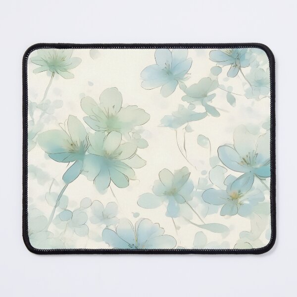 Item preview, Ivory & Mist Blue Inkwash Blooms – Soft Airy Floral Illustration designed and sold by Calmersion Life.