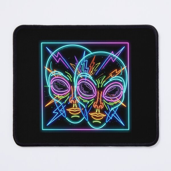 Item preview, Gray Neon Cyberpunk Alien – Trippy Glow Extraterrestrial UFO | Viral Sci-Fi Design designed and sold by KAYAPO.