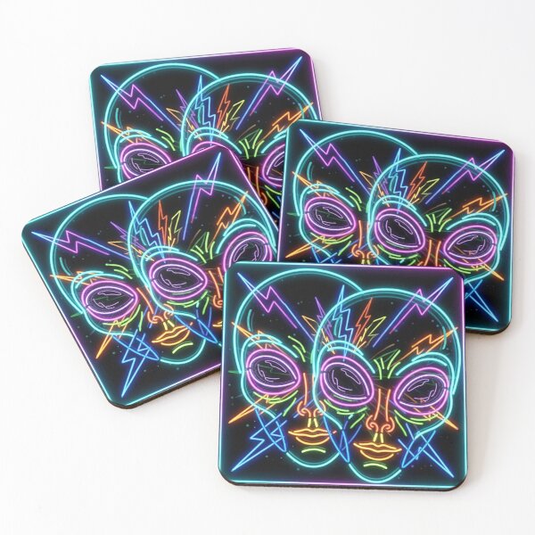 Item preview, Gray Neon Cyberpunk Alien – Trippy Glow Extraterrestrial UFO | Viral Sci-Fi Design designed and sold by KAYAPO.